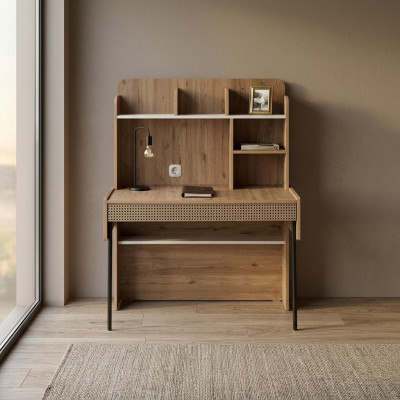 Bureautafel Bureau Tafel Computertafel Bruin Kantoor meubels Houten Tafel Planken