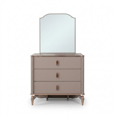 Lade commode met spiegel houten kinderkamer beige console set.