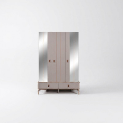 Luxe kledingkast Kinderkast Houten kast Kast Beige Spiegel