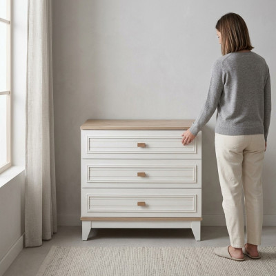 Kindercommode Commode Hout Kinderkamer Wit Kast Modern Design