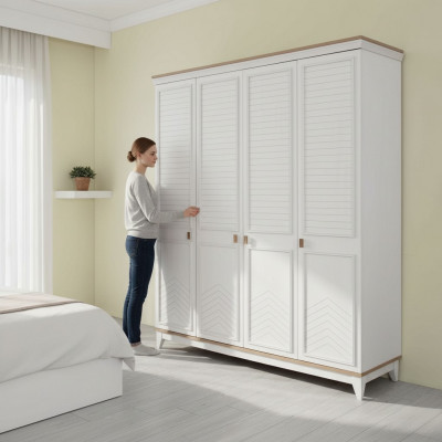 Kast Kledingkast Kinderkast Houten kast Hout Wit Modern