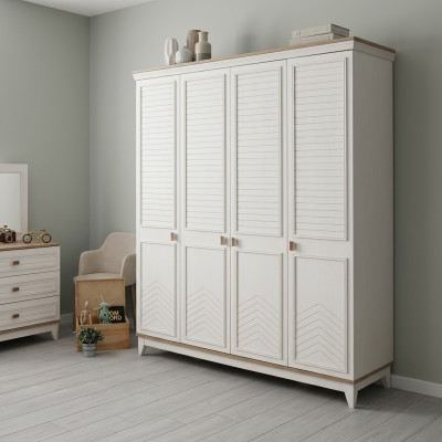 Kast Kledingkast Kinderkast Houten kast Hout Wit Modern
