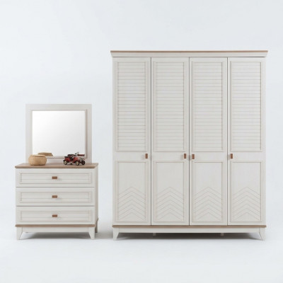 Kast Kledingkast Kinderkast Houten kast Hout Wit Modern