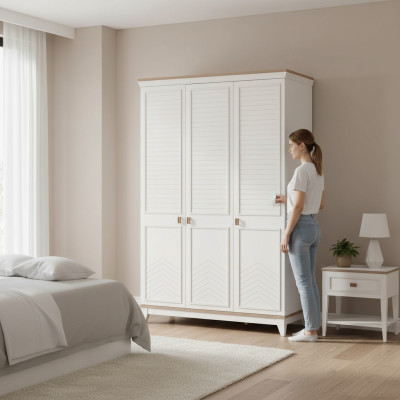 Kinderkast Kledingkast Houten kast Kast Hout Wit Modern