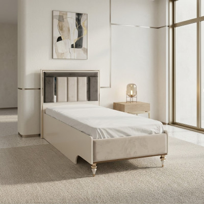 Kinderbed Bedframe Bed 120cm Kinderkamer Bedframes Beige Stof