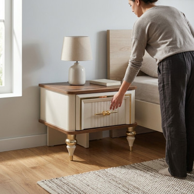 Nachtkastje kinderkamer nachtkastjes consoles hout modern beige tafel