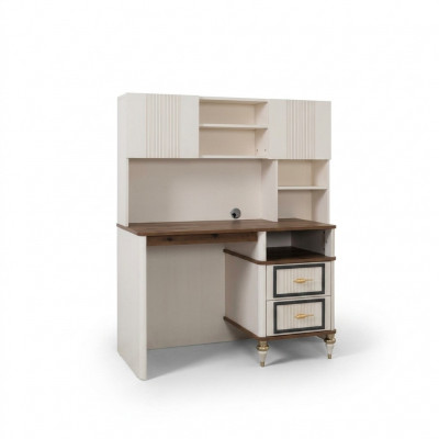 Schrijftafel Kantoor tafel Computer tafel Beige kantoormeubilair Hout Tafel Legplanken