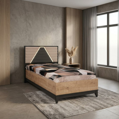 Bed 120 cm kinderbed bedframe kinderkamer bruin hout bedden nieuw