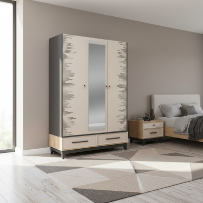 Moderne kledingkast Kinderkast Houten kast Kast Hout Beige