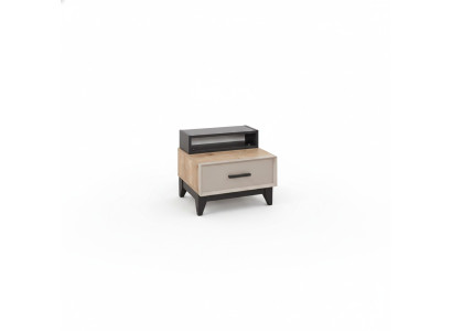 Kinderkamer nachtkastje moderne nachtkosolen consoles hout bruine tafel.
