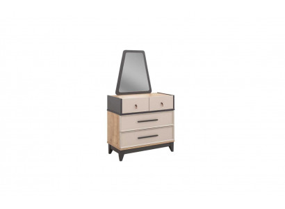 Groep commode set met spiegel hout kinderkamer beige console