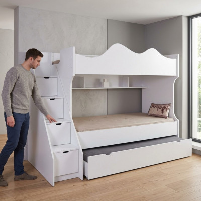 Wit stapelbed kinderbed bed kindermeubels set Moderne kinderen.