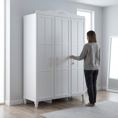 Luxe kledingkast kinderkast houten kast kast hout wit
