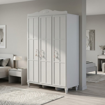 Luxe kledingkast kinderkast houten kast kast hout wit