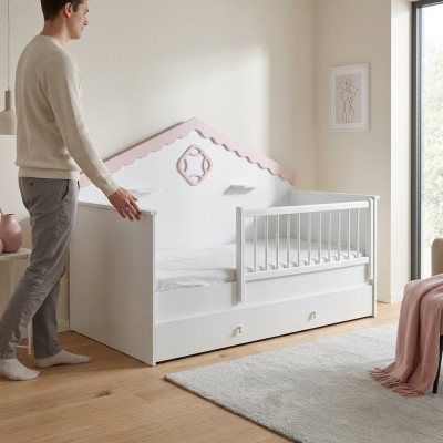 Kinderbox Bedje Kinderbedje Wieg Wit Hout Bed Modern