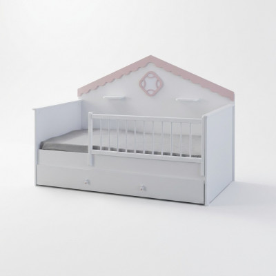 Kinderbox Bedje Kinderbedje Wieg Wit Hout Bed Modern