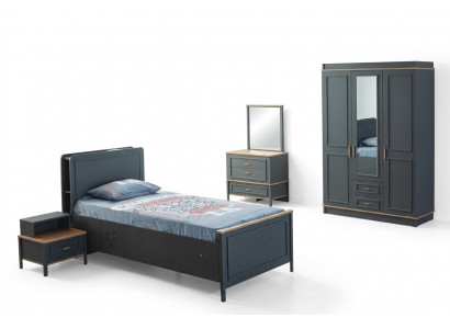 Kinderbed Kinderkamer Kindermeubelset Bed Grijs Hout Set 5-delig