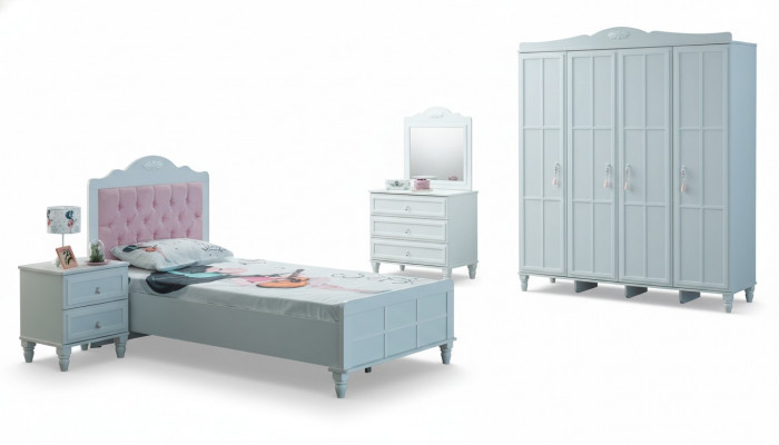 Luxe Complete Kindermöbel Kinderbed Wit Hout Set 5-delig Kinderkamer
