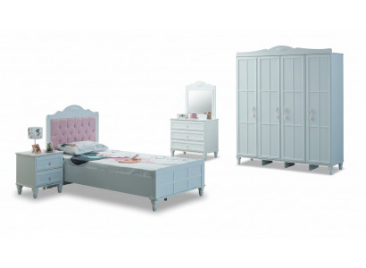 Kinderkamer Compleet kindermeubilair Kinderbed Bed houten set 5-delig Wit