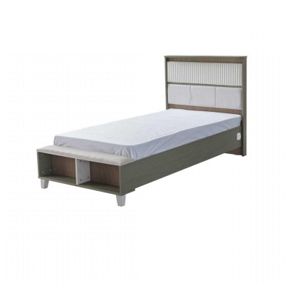 Set kinderkamer bed kinderbed kindermeubels grijs hout 4-delig