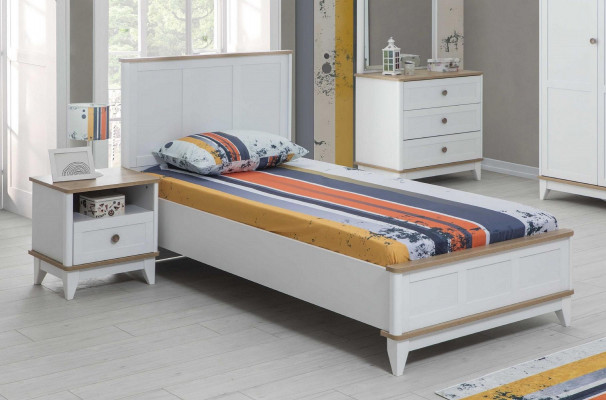 Kinderbed Kindermeubels Kinderbed Compleet Wit Hout Set 4-delig Modern
