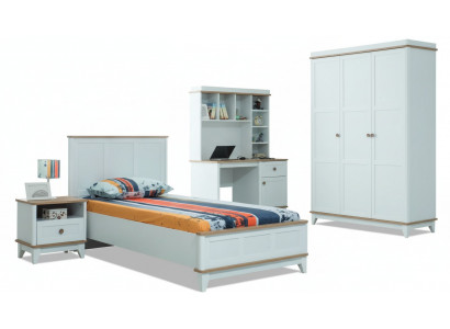 Kinderbed Kindermeubels Kinderbed Compleet Wit Hout Set 4-delig Modern