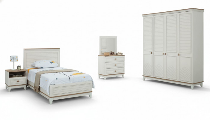 Compleet kinderbed kindermeubels kinderbed wit hout set 5-delig commode