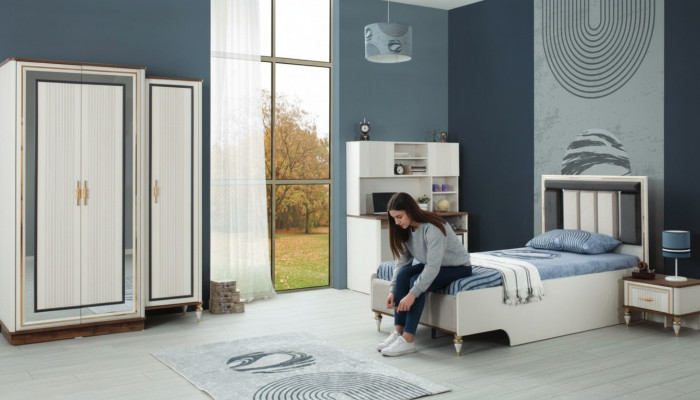 Compleet kinderbed kindermeubels kinderbed wit hout set 4-delig modern