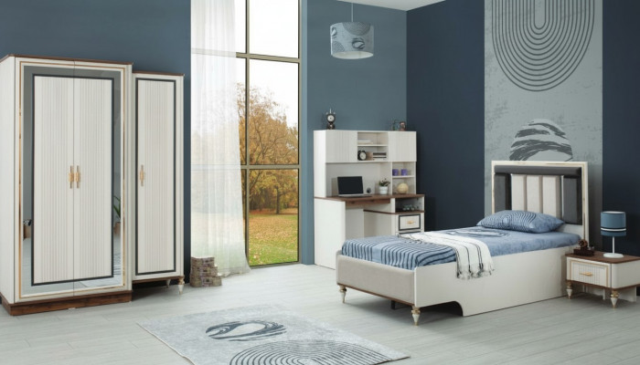 Compleet kinderbed kindermeubels kinderbed wit hout set 4-delig modern