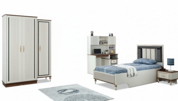 Compleet kinderbed kindermeubels kinderbed wit hout set 4-delig modern
