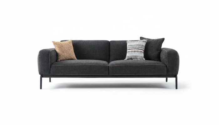 Elegante gestoffeerde bank 3-zits bank Driepersoons Grijs Stof Modern Gestoffeerde bank