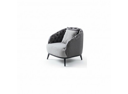 Ontwerp Fauteuil Eenpersoons 1-Zits Stoffen Fauteuil Grijs Ontwerp Chesterfield