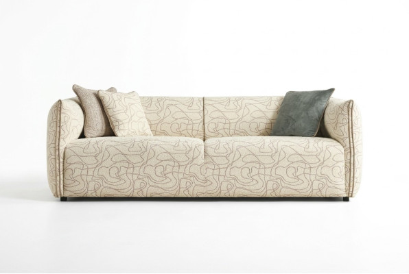 Driedelige bank 3-zits Beige stoffen bankstel Stof Modern gestoffeerde bank Nieuw