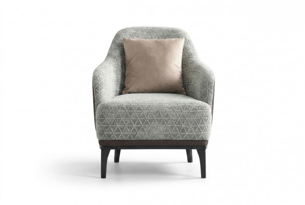 Ohrensessel Stoel Eenpersoons 1-zits stoffen stoel Grijs Design Modern