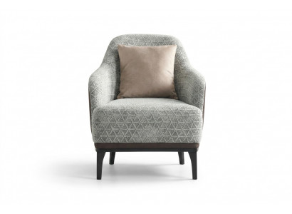 Ohrensessel Stoel Eenpersoons 1-zits stoffen stoel Grijs Design Modern
