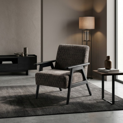 Woonkamer fauteuil eenzitter 1-zits stoffen fauteuil Grijs Klassiek Nieuw   Woonkamer fauteuil, éénzits stoffen fauteuil Grijs, Klassiek, Nieuw
