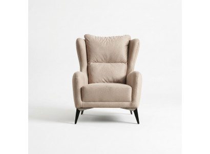 Luxe fauteuil eenzitter 1-zits stoffen fauteuil beige woonkamer modern