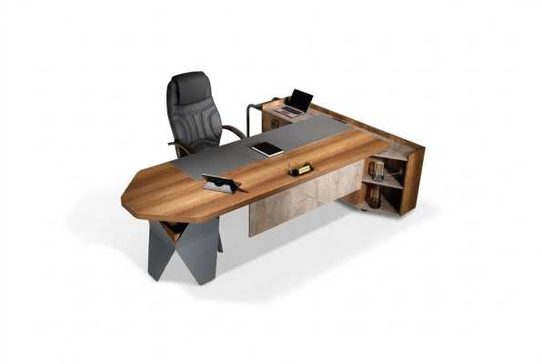 Bureau Bureauhoekbureau Hoekbureau Werktafel Kantoor Hout Bruin
