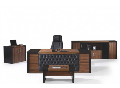 Bureautafel Kantoor meubels Compleet kantoor bureau set 4-delig hout bruin Büro