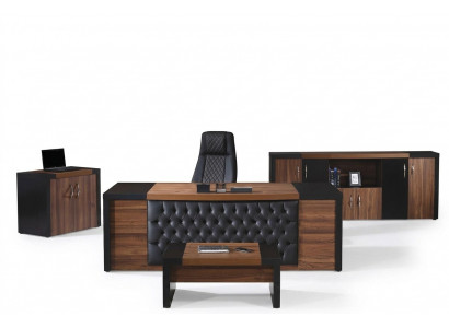 Werkkamermeubilair Kantoor Bureau Kantoortafel Set 4-delig Hout Bruin