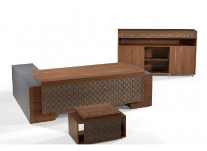 Volledige kantoormeubel hoekbureau kantoor bureau set 3-delig hout bruin