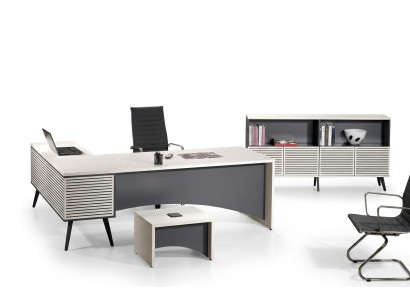 Eckbureau Complete bureau bureau set 3-delig hout kantoormeubelen wit Nieuw