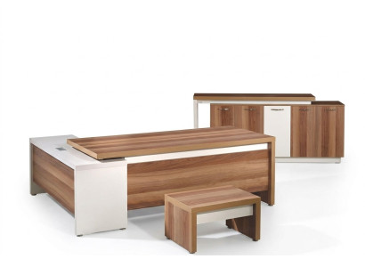 Eckbureautafel Compleet kantoorbureau kantoormeubelset 3-delig houten kantoormeubelen bruin