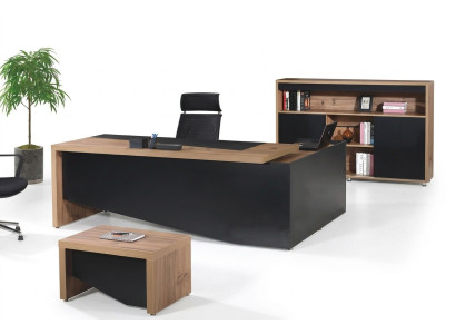 Kantoor meubels complete kantoorhoek bureau bureau bureau 3-delige hout zwart