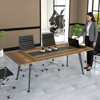 Conferentiemeubels - conferentietafel - vergadertafels groot - tafel bruin hout