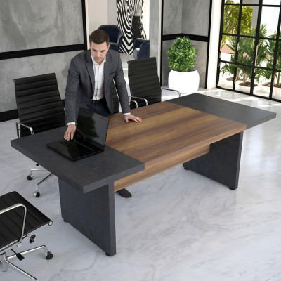 Vergadertafel Besprekingstafels Conferentiemeubilair Grote tafel Bruin hout