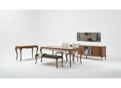 Eetkamergroep Eetkamermeubels Eethoek Set Eetkamer 8-delig Hout Bruin Tafel