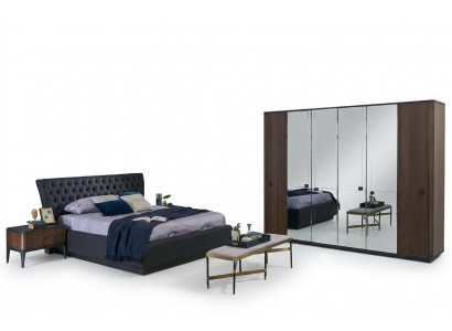 Beddenset tweepersoonsbed slaapkamerset 4-delig bedframe Zwart Nieuw