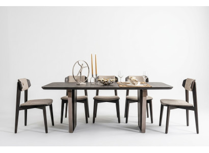 Eetkamer Eetgroep Eetkamermeubilair Eethoek Set 8-delig Hout Bruin Tafel