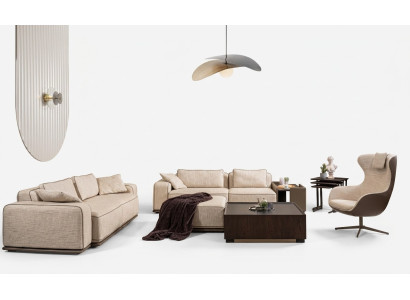 Bankstel Driezitsbank Stoffenbank Beige Bankstellen Fauteuil Set